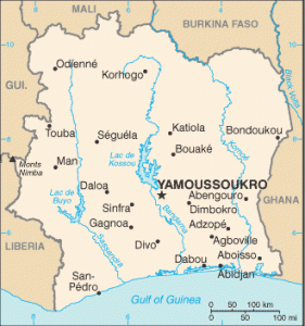 Cote d'Ivoire map