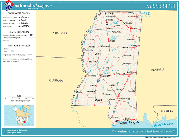 Mississippi map