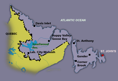 Newfoudland and Labrador map
