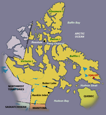 Nunavut map