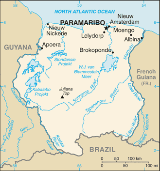 Surinam map